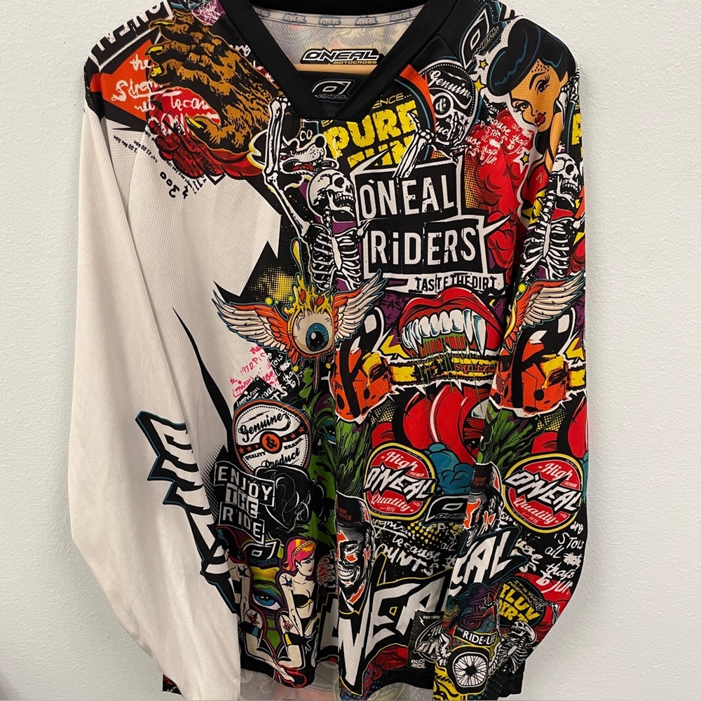 O'Neal Motocross Mayhem Graphic Long Sleeve Jersey.  Large. Great condition.